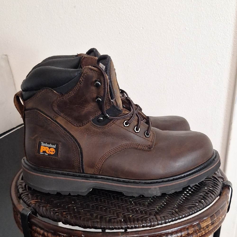 TIMBERLAND PRO MENS PIT BOSS SOFT TOE 6" WORK BOOTS BROWN Men Size 11.5